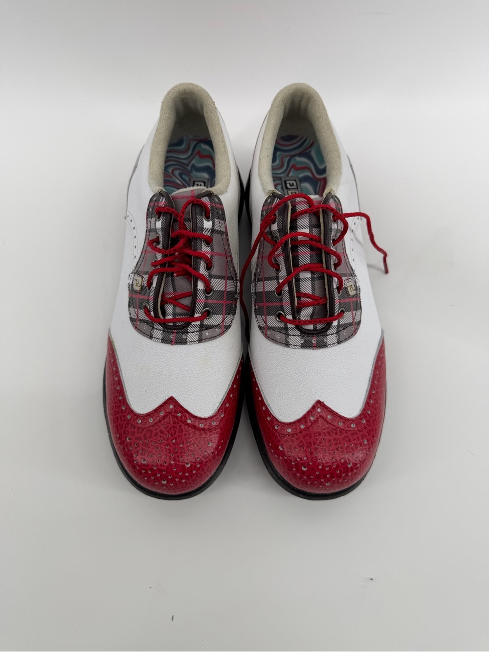 FootJoy Athletic Wingtip Golf Shoes in White and Red Women’s Size 8